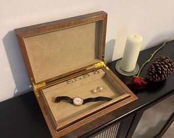 Jewellery Box - Handmade Burr Walnut High Gloss