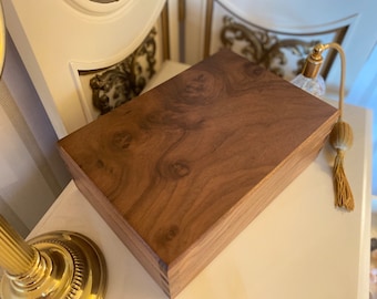 Keepsake Box - Walnut Wood Case with Feature Burr Walnut Lid (Optional Personalisation)