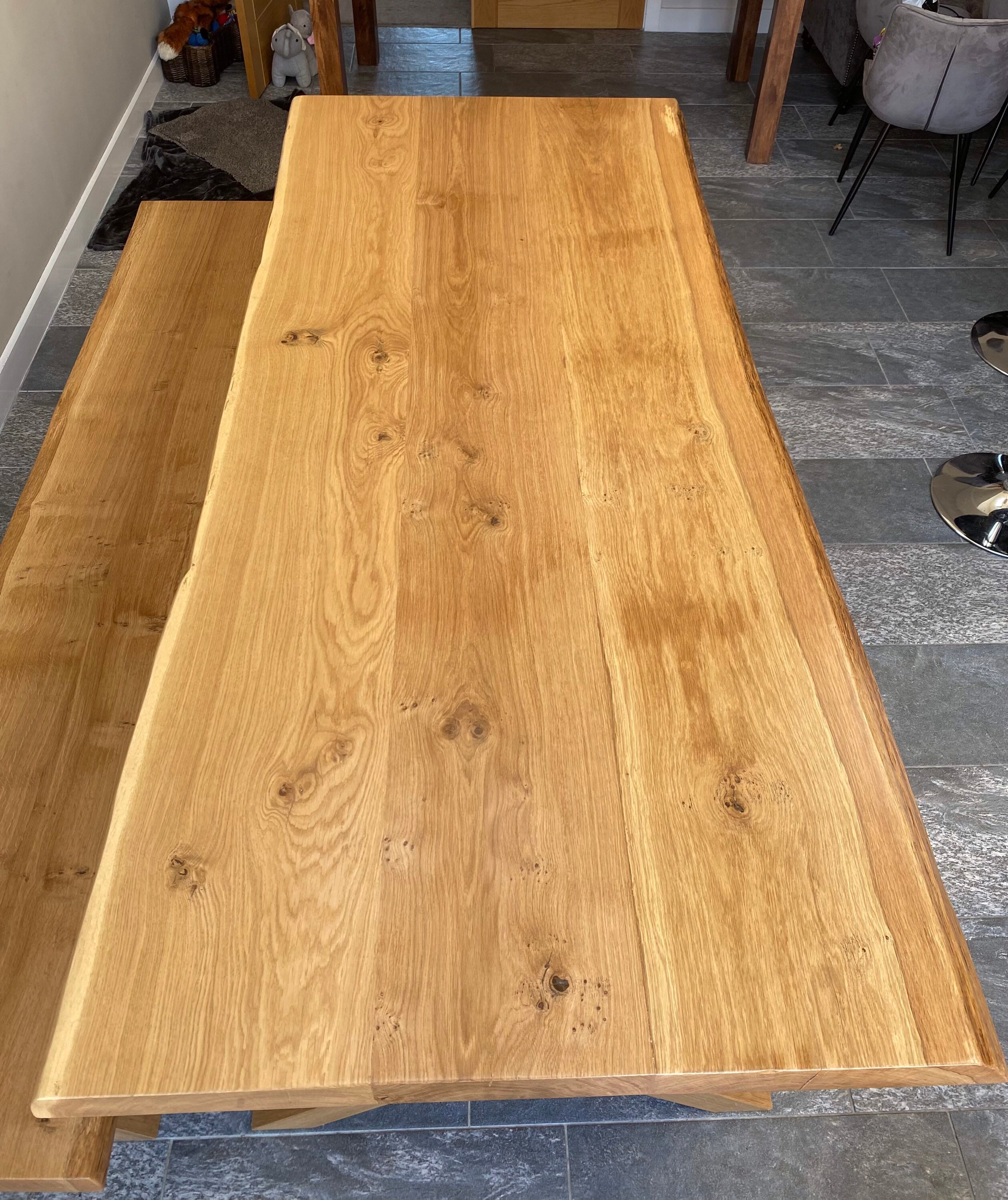 Waney edge oak table top deals