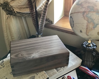 Keepsake Box - Handmade Walnut Wood Case with Dovetail Joints (Optional Personalisation)