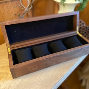 Handmade Watch and Cufflink Box - Natural Walnut Finish with Optional Personalisation