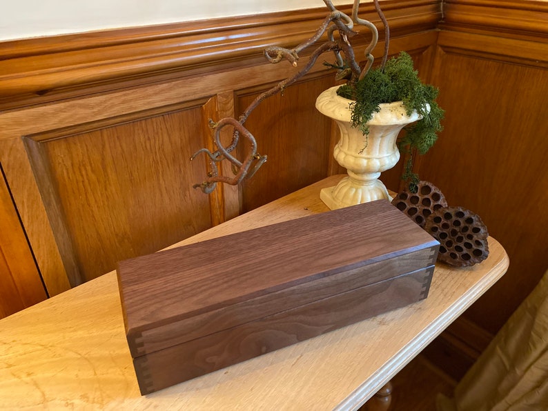 Handmade Watch and Cufflink Box Natural Walnut Finish with Optional Personalisation image 2