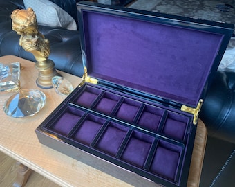 Handmade Watch Box (10 Compartments) - High Gloss Black