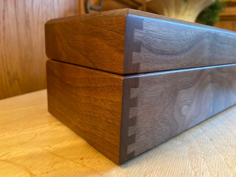 Handmade Watch and Cufflink Box Natural Walnut Finish with Optional Personalisation image 3