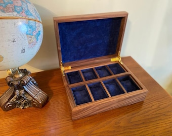 Handmade Watch Box (8 Compartments) - Burr Walnut with Optional Personalisation