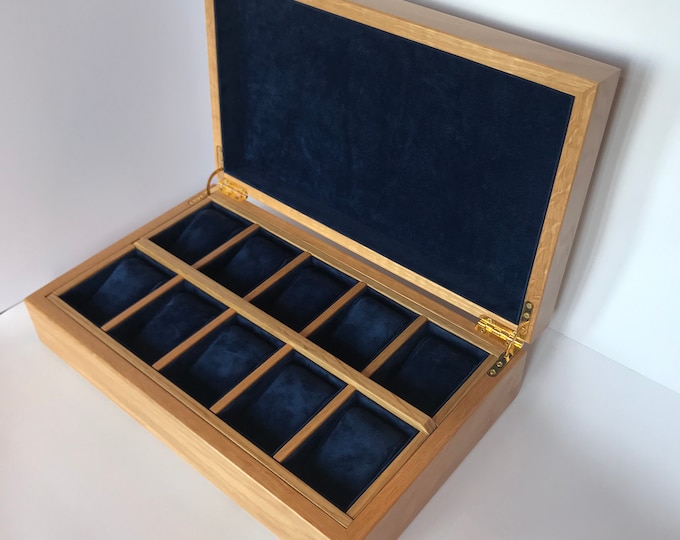 Handmade Watch Box 10 Compartments Olive Ash Burr With Etsy