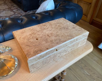 Handmade Watch Box (10 Compartments) - High Gloss Oak Burr