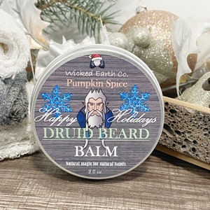 HOLIDAY Beard Balm (Vegan Options), Beard Oil Spread, Beard Growth, Beard Care, Pumpkin Spice Beard Balm, Druid Beard Products