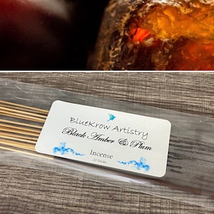 Incense Sticks -Black Amber and Plum Incense Sticks -Incense Packs (20 Sticks)