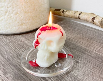 Halloween Skull Candle -Bleeding Skull Figurine Candle -Witchy Skull Candle -Halloween Candle - Party Favor Gift Candle