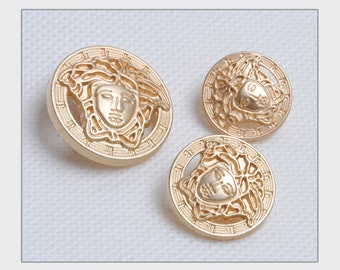 17 Rare Medusa Head Metal Shank Buttons