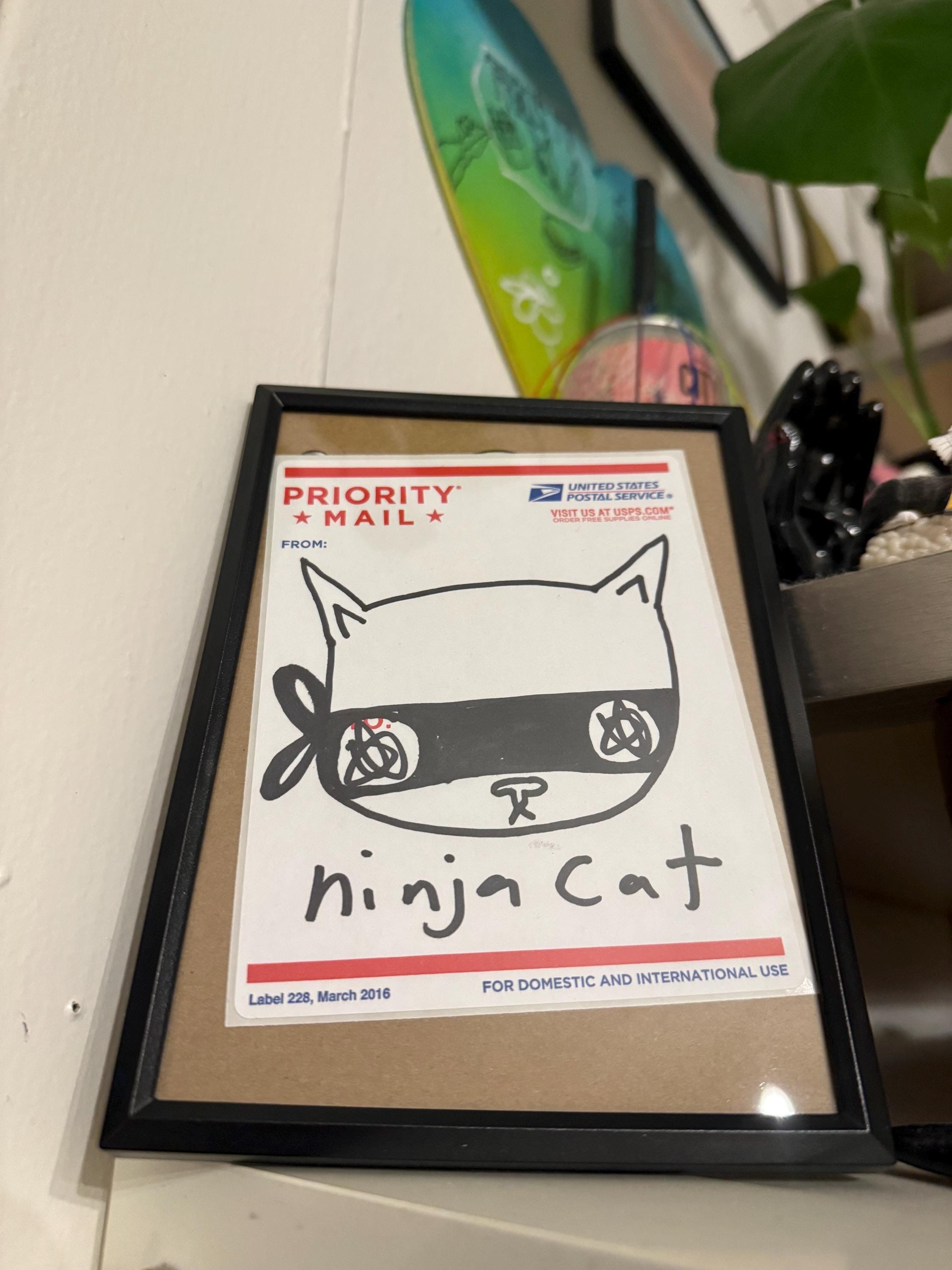 Ian in a Frame - You Pick - 1/1 Hand Drawn Ian the Meow Head in a 5x7 ...