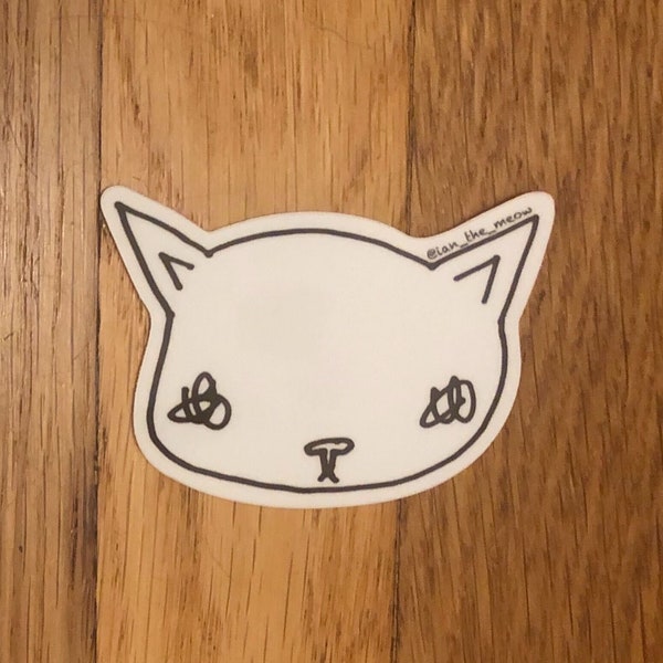 ian cat face sticker