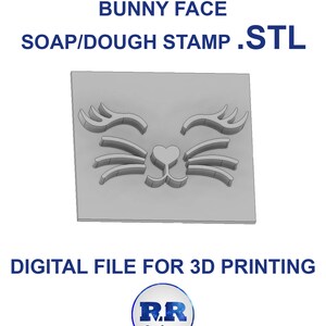 Bunny Face Soap/Dough Stamp STL File Digital Download For 3D Printing