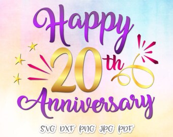 Happy 5th Anniversary Svg File For Cricut Wood Wedding Fifth Etsy