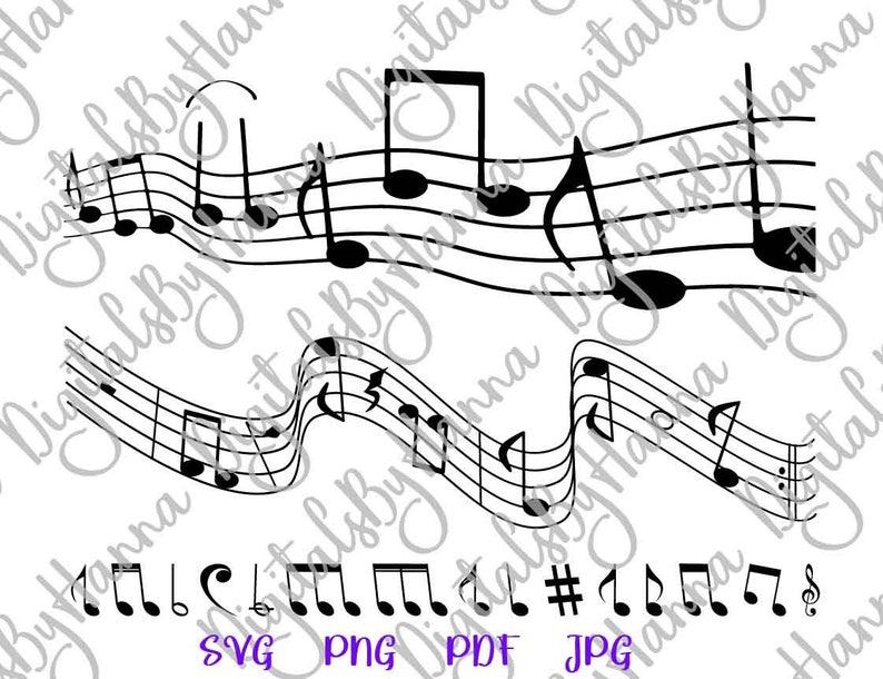 Music SVG Files for Cricut Sheet Music Notes Musical Staff Etsy