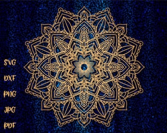 Mandala SVG Files for Cricut Pochoir Mandala Stencil SVG Zentangle Circle Woman Vinyl Laptop Tee Print Sublimation Silhouette Dxf Laser Cut