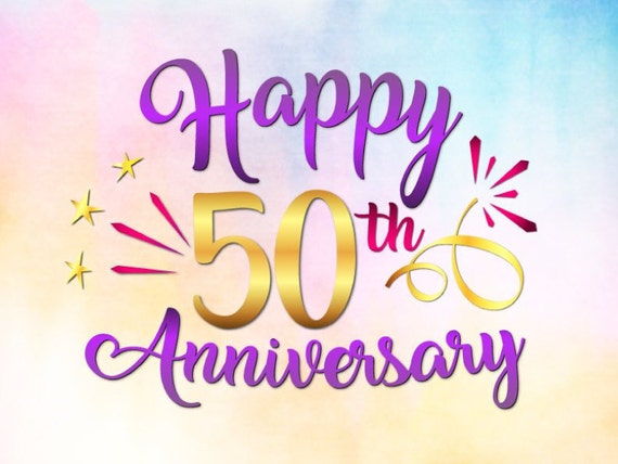 Download Happy 50th Anniversary Svg File For Cricut Gold Wedding Fifty Etsy
