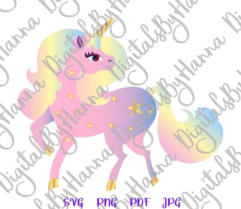 Download Rainbow Unicorn SVG Files for Cricut Girl Birthday Clipart ...