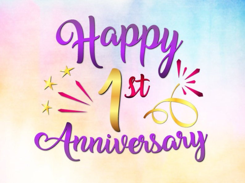 Happy 1st Anniversary SVG File for Cricut Cotton Paper Wedding - Etsy