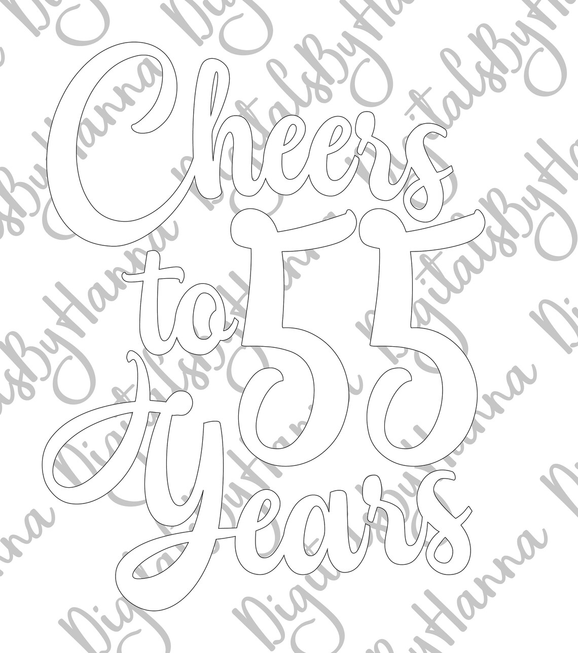 55th Birthday SVG Files for Cricut Saying Cheers to 55 Years | Etsy