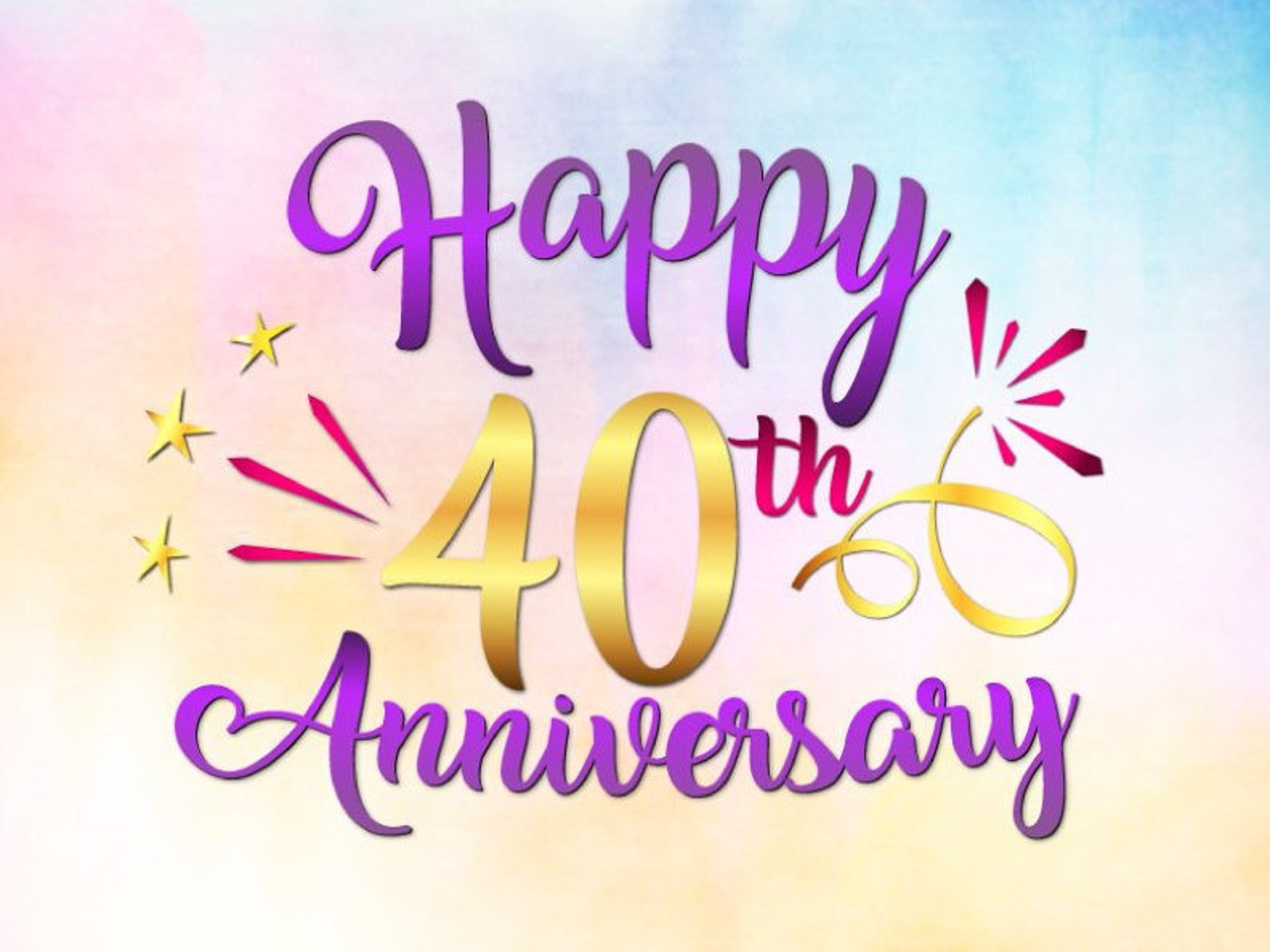 Feliz 40 aniversario Archivos SVG para Cricut Ruby Boda - Etsy España