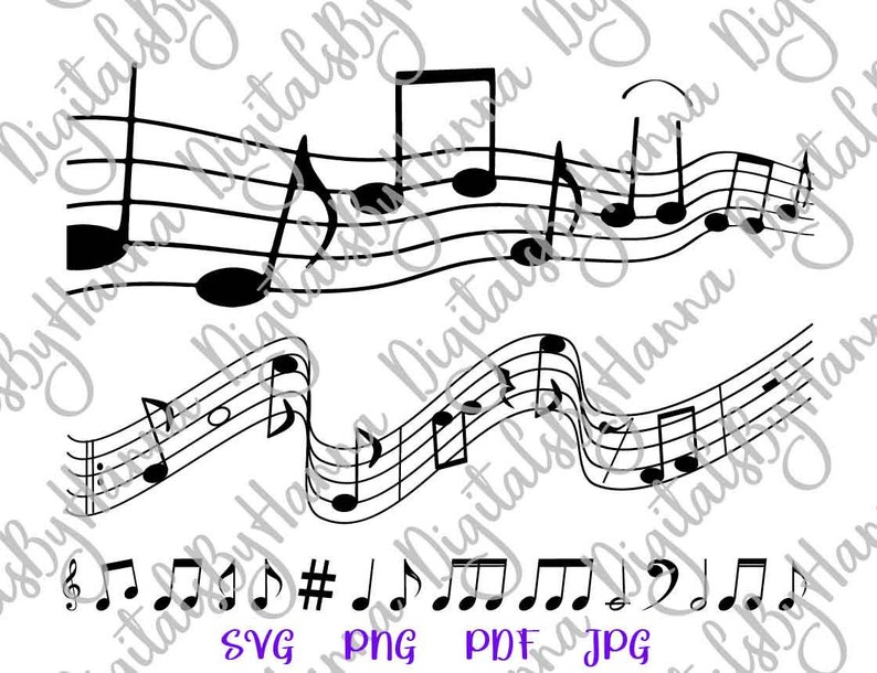 Music SVG Files for Cricut Sheet Music Notes Musical Staff | Etsy