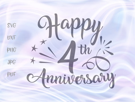 Happy 4th Anniversary Svg Files For Cricut Linen Wedding Forth Etsy Happy 4th Anniversary Svg Files For Cricut Linen Wedding Forth Etsy