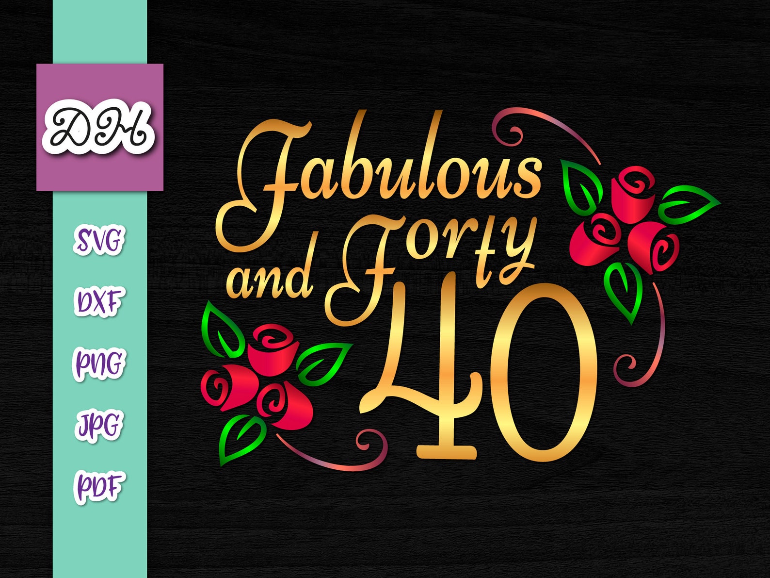 Download 40th Birthday SVG Files for Cricut Saying Fabulous and Forty | Etsy