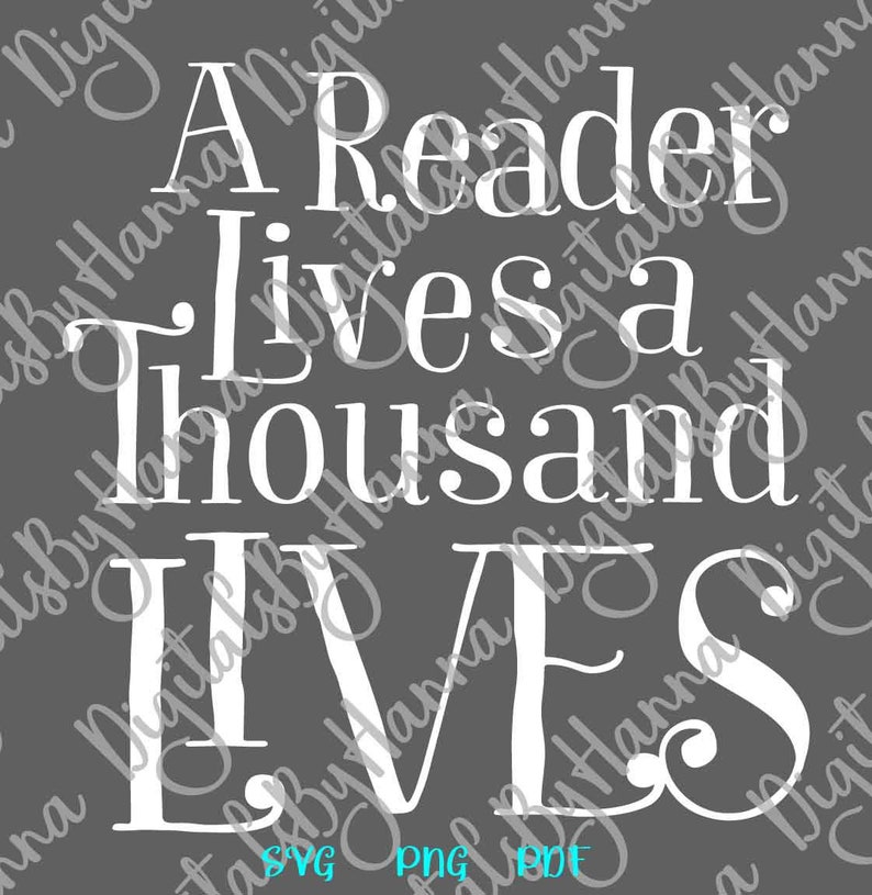 Download Reading SVG Files for Cricut Sayings Reader Lives Thousand | Etsy