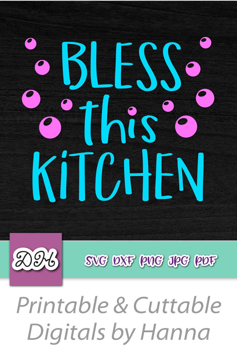 Cute Apron SVG Files for Cricut Sayings Bless This Kitchen Etsy