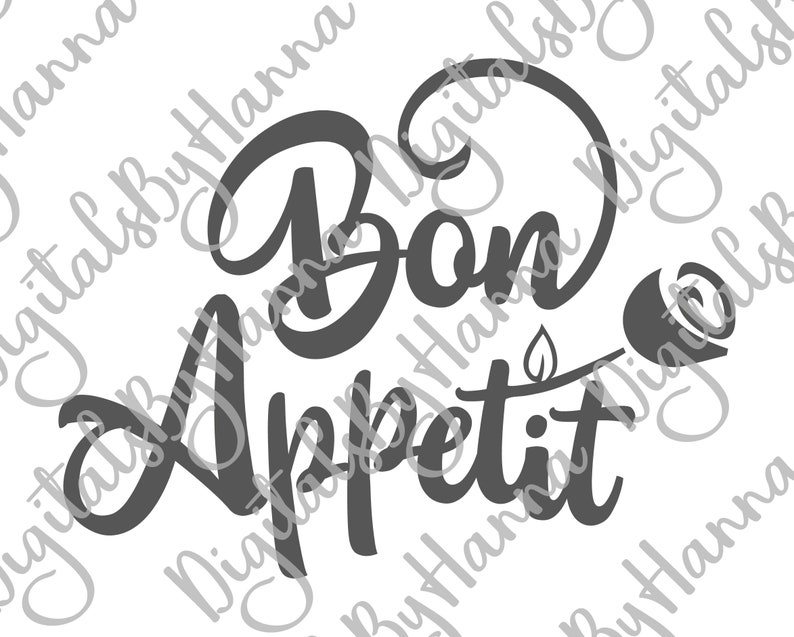 Kitchen SVG File for Cricut Saying Bon Appetit Quote Enjoy - Etsy