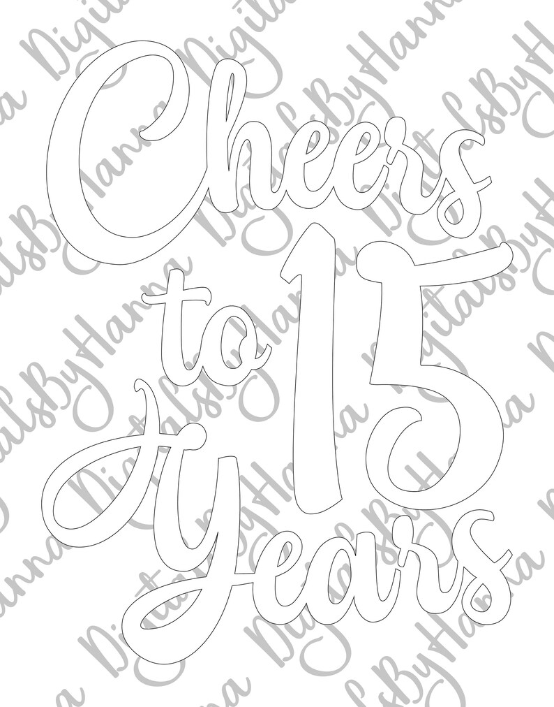 15th Birthday SVG Files for Cricut Sayings Cheers to Fifteen - Etsy