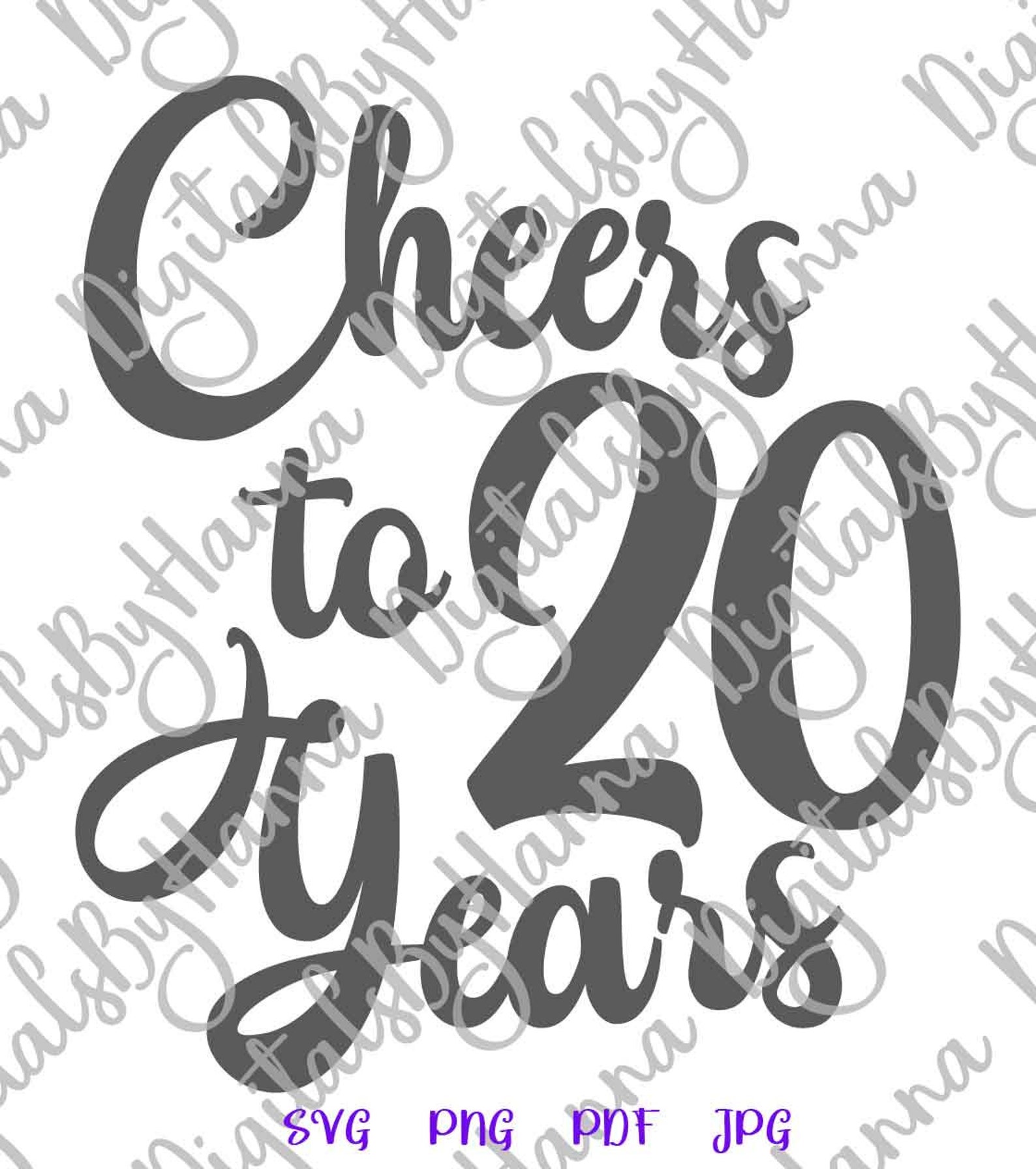 20th Birthday SVG Files for Cricut Sayings Cheers to 20 Years | Etsy