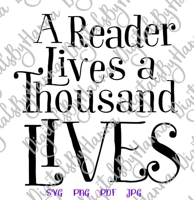 Download Reading SVG Files for Cricut Sayings Reader Lives Thousand | Etsy