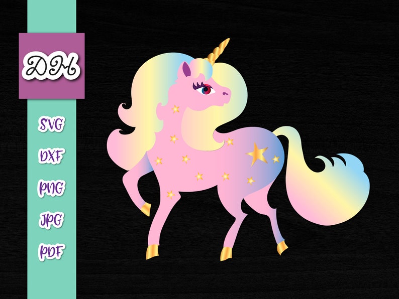 Download Rainbow Unicorn SVG Files for Cricut Girl Birthday Clipart | Etsy
