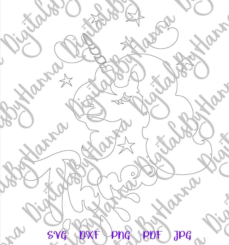 Download 3rd Birthday SVG Files for Cricut Saying Three Unicorn SVG ...
