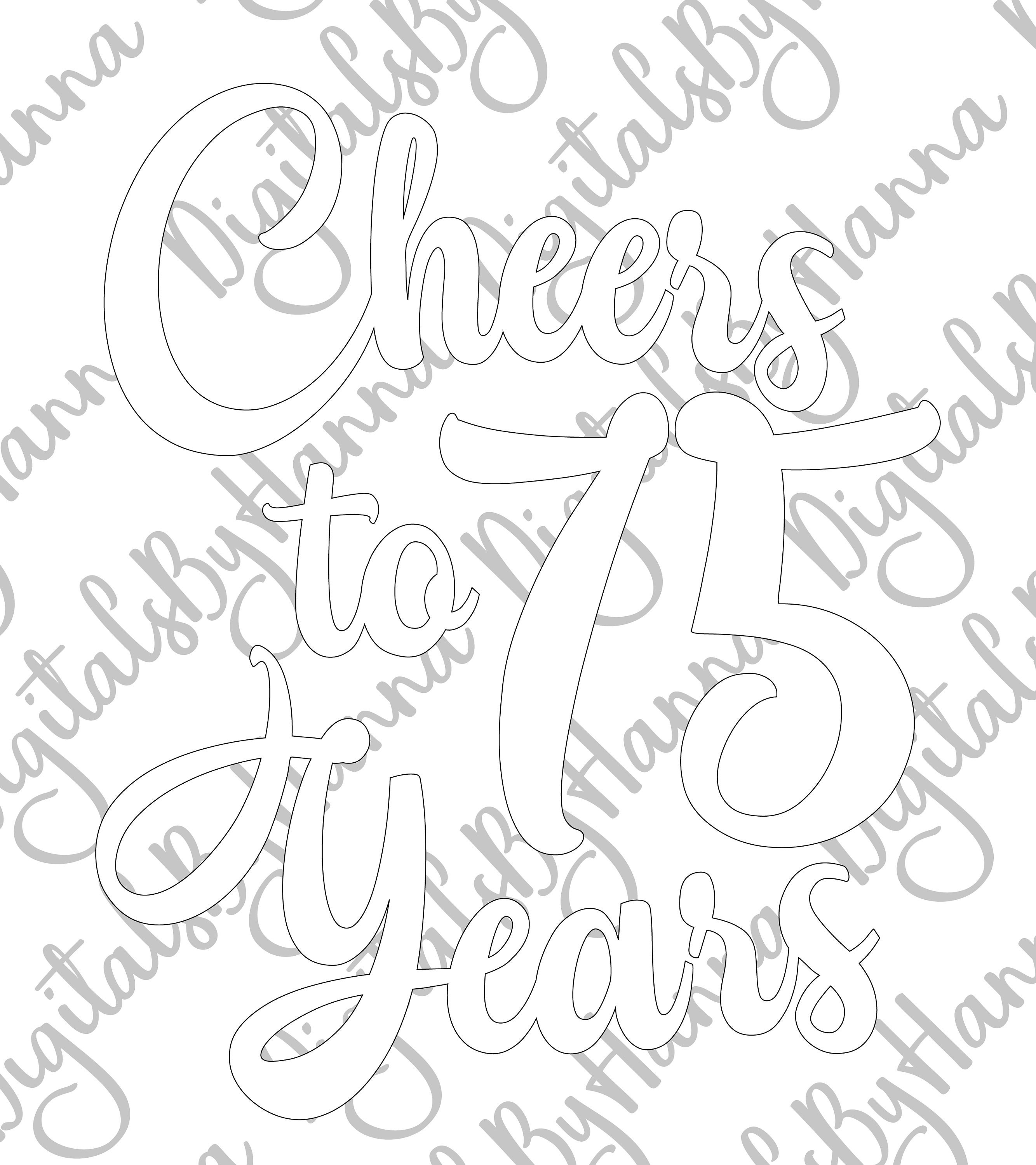 75th Birthday SVG Files for Cricut Saying Cheer to 75 Year Old | Etsy