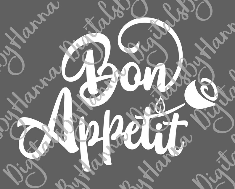 Kitchen SVG File for Cricut Saying Bon Appetit Quote Enjoy | Etsy