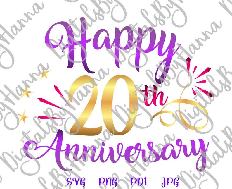 Happy 20th Anniversary SVG File for Cricut China Wedding 