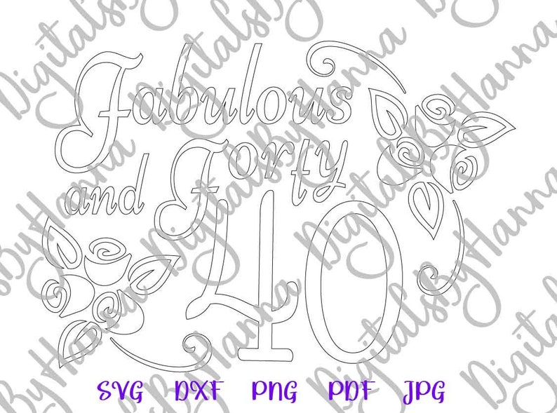 Download 40th Birthday SVG Files for Cricut Saying Fabulous and ...