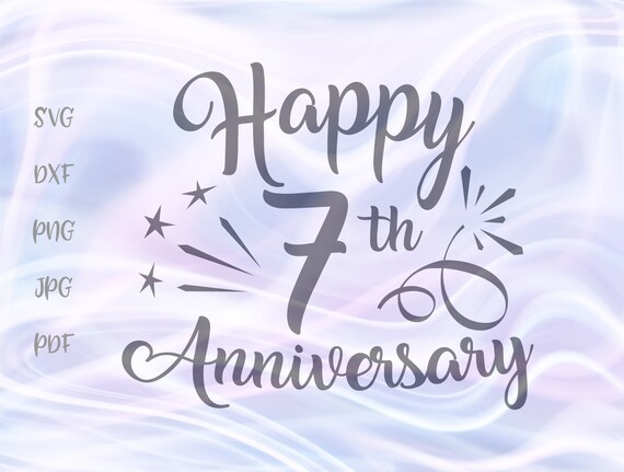 Download Happy 7th Anniversary Svg File For Cricut Wool Copper Wedding Etsy