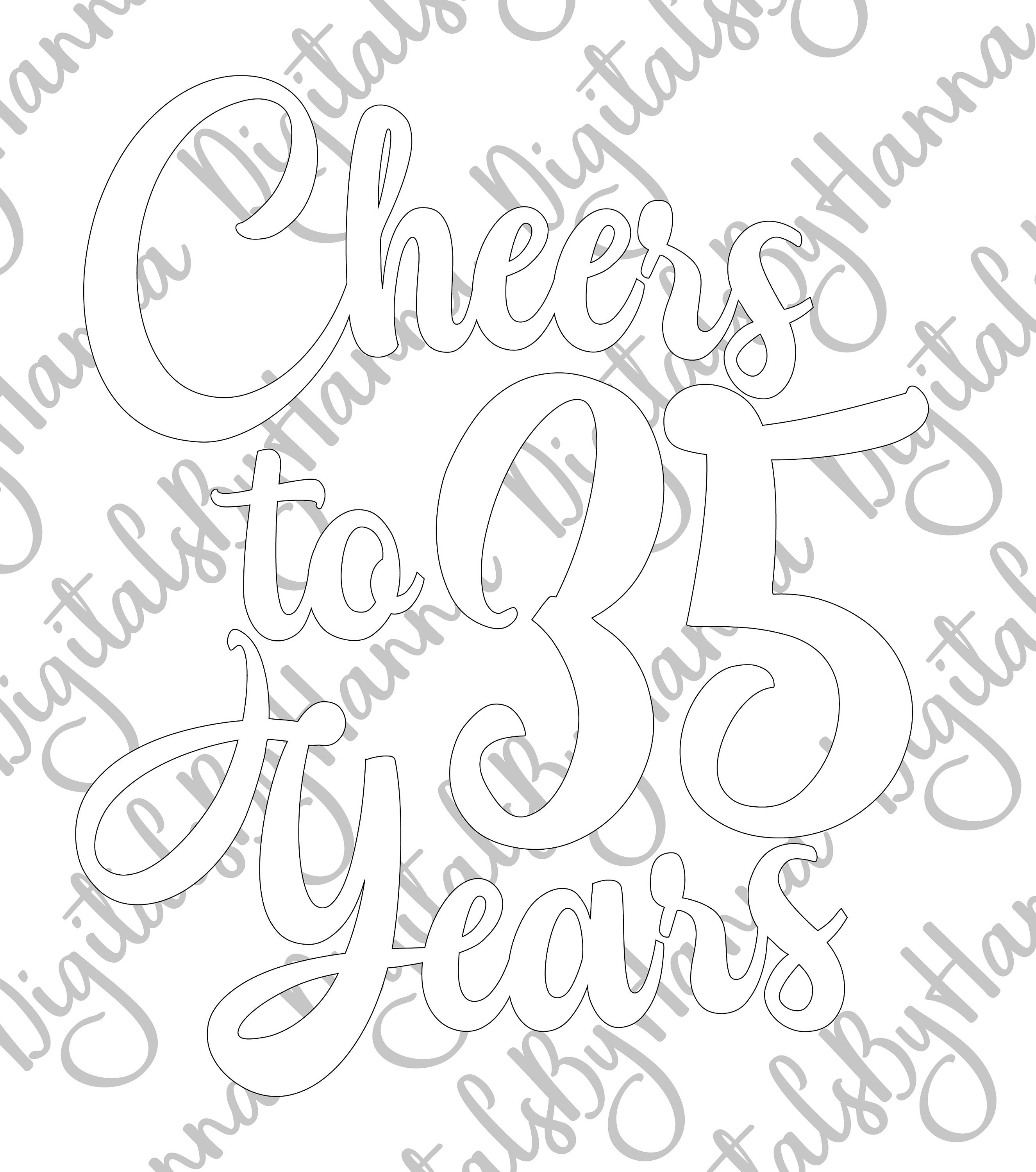 35th Birthday SVG Files for Cricut Saying Cheers to 35 Year | Etsy