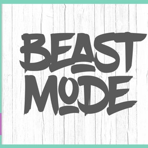 Beast Mode SVG Files for Cricut Funny Crossfit Workout Say Quote Sign Running Weight Loss Gym Fitness Word Tee Tumbler Mug Silhouette