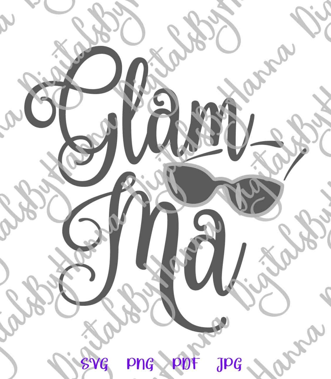 Glamma SVG File for Cricut Family SVG Glamorous Grandma | Etsy