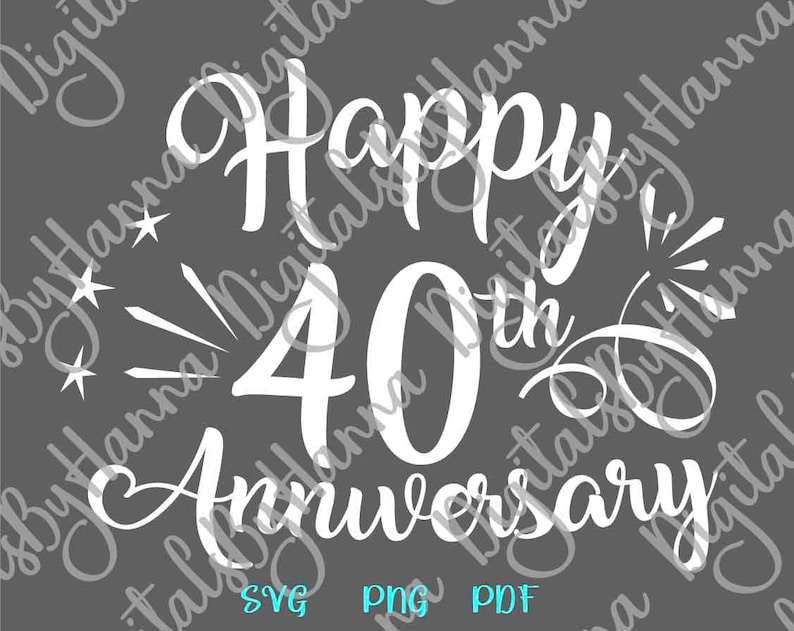 Download 40th Wedding Anniversary Svg 1444 Svg Png Eps Dxf In Zip File Download Svg Cut Files And Trasnparent Design