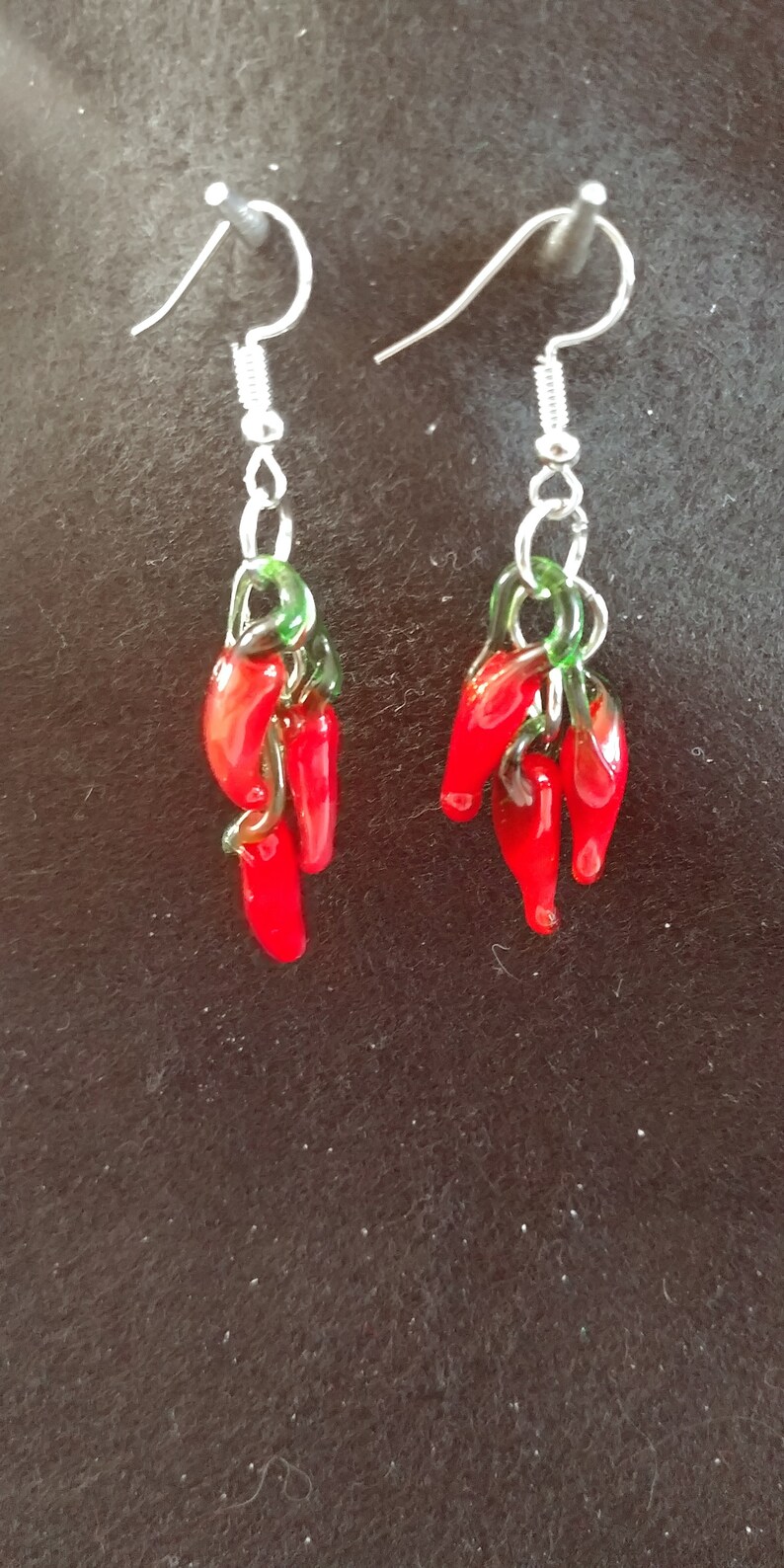 Red chile/red pepper earrings Etsy
