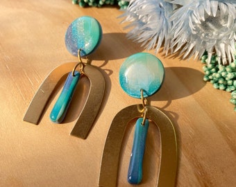 Sunshine Large Polymer Clay and Resin Earrings