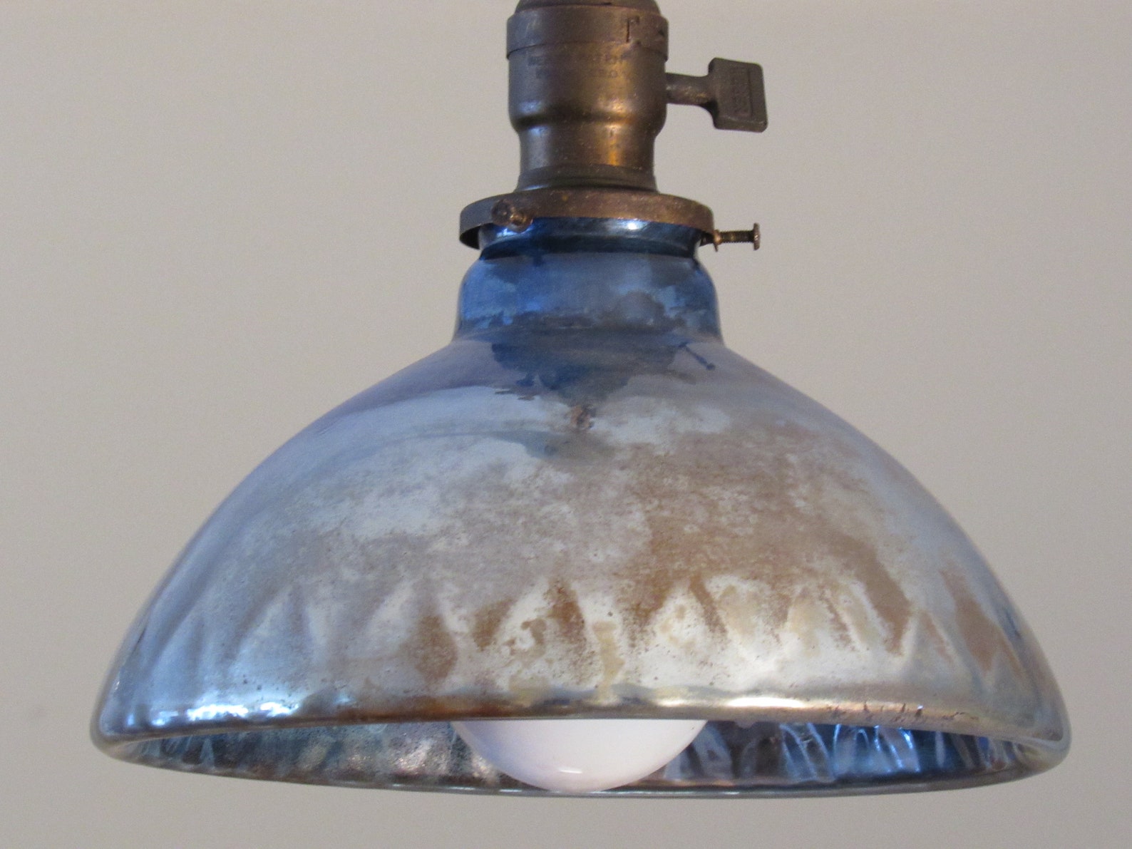 STELLAR Antique Blue Quilted Mercury Glass Light Fixture 3 Etsy