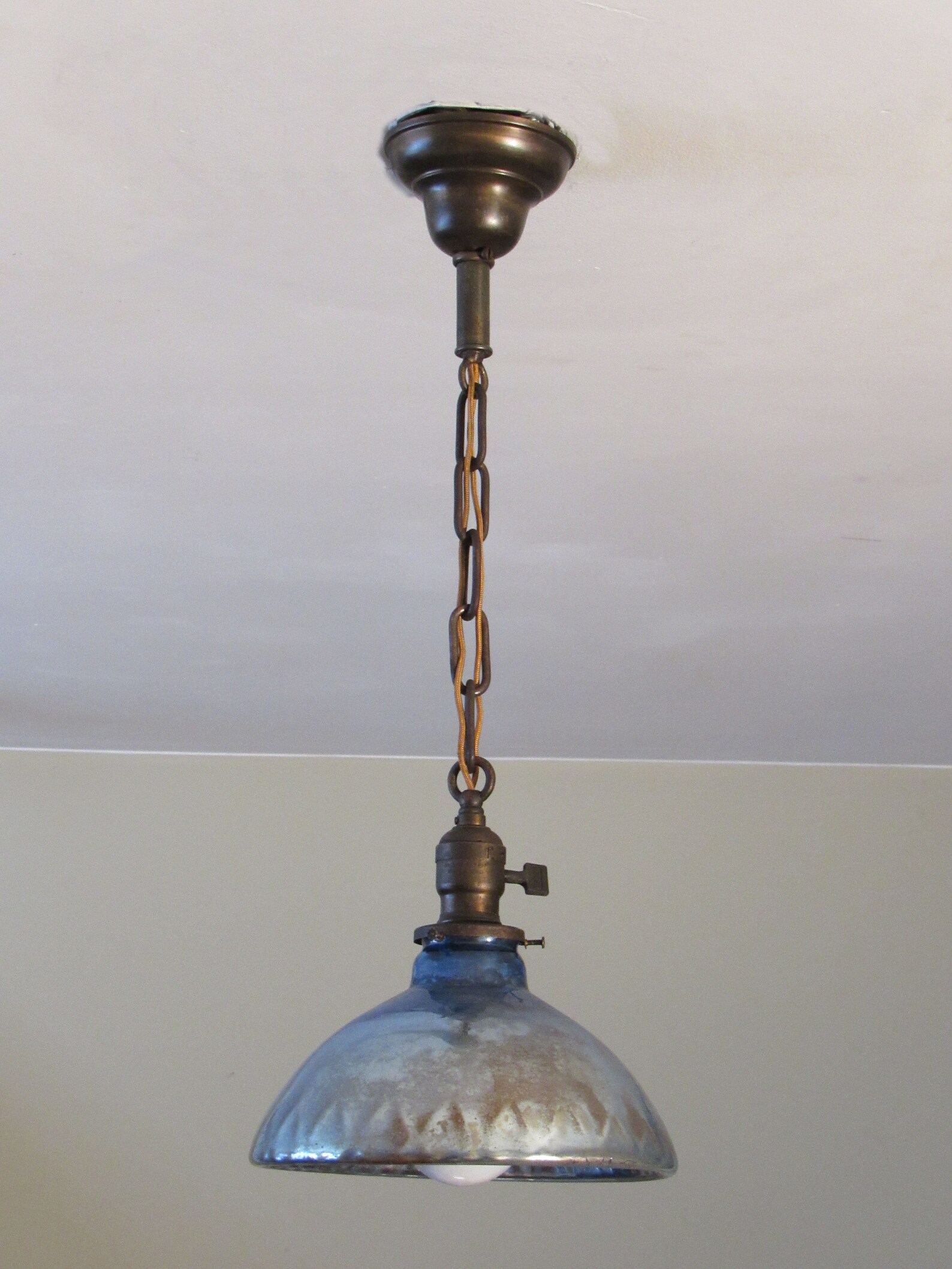 STELLAR Antique Blue Quilted Mercury Glass Light Fixture 3 Etsy